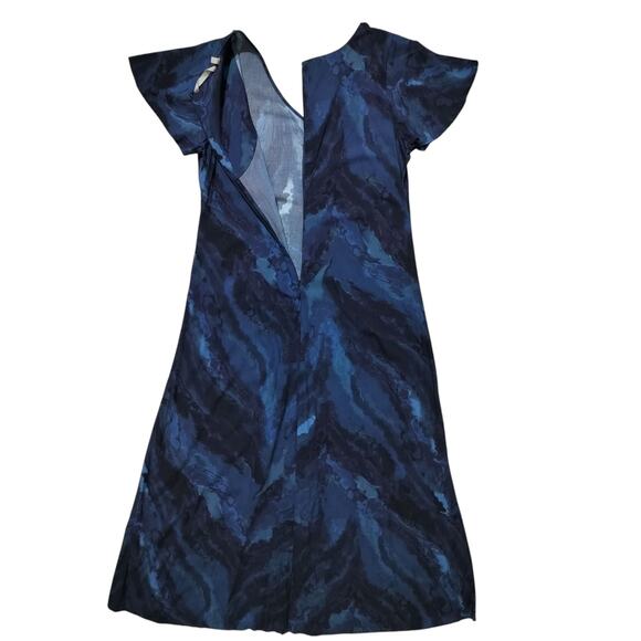 Soft Sorrundings womens blue marble print flutter sleeve casual maxi dress sz M - Picture 10 of 13